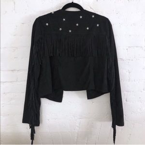 Nasty Gal ⚡️ Star Studded Suede Fringe Jacket